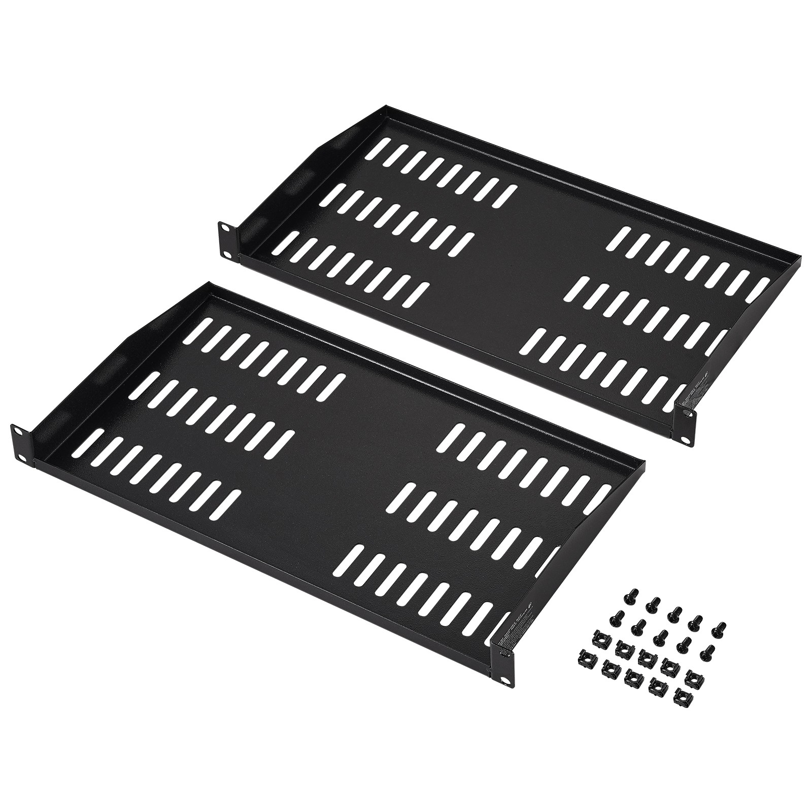 Uimoso 2PCS 1U Rack Shelf with 10" Depth, Vented Mount Tray