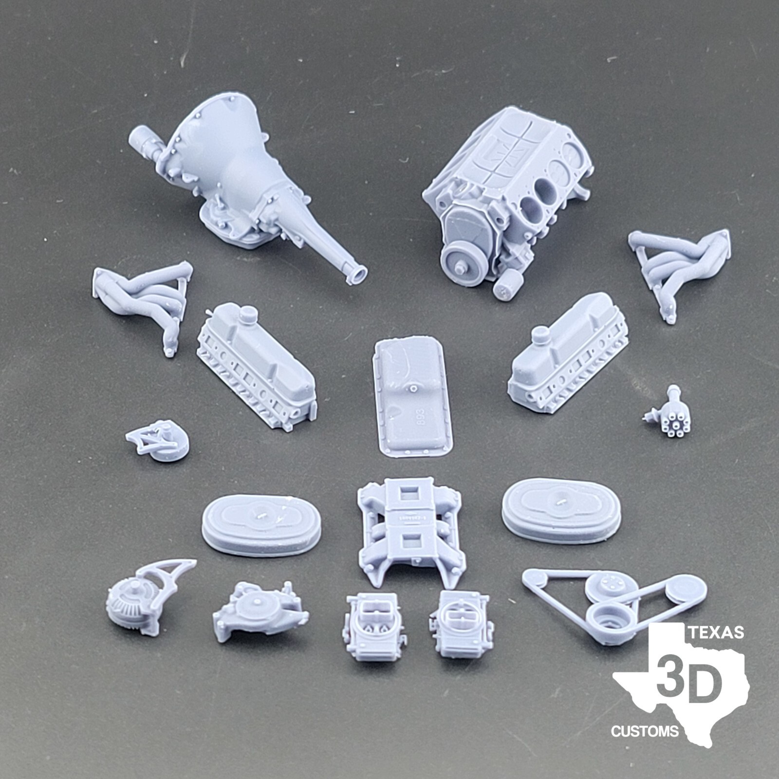 Dodge Golden Commando model engine resin 3D printed 1:24-1:8 scale