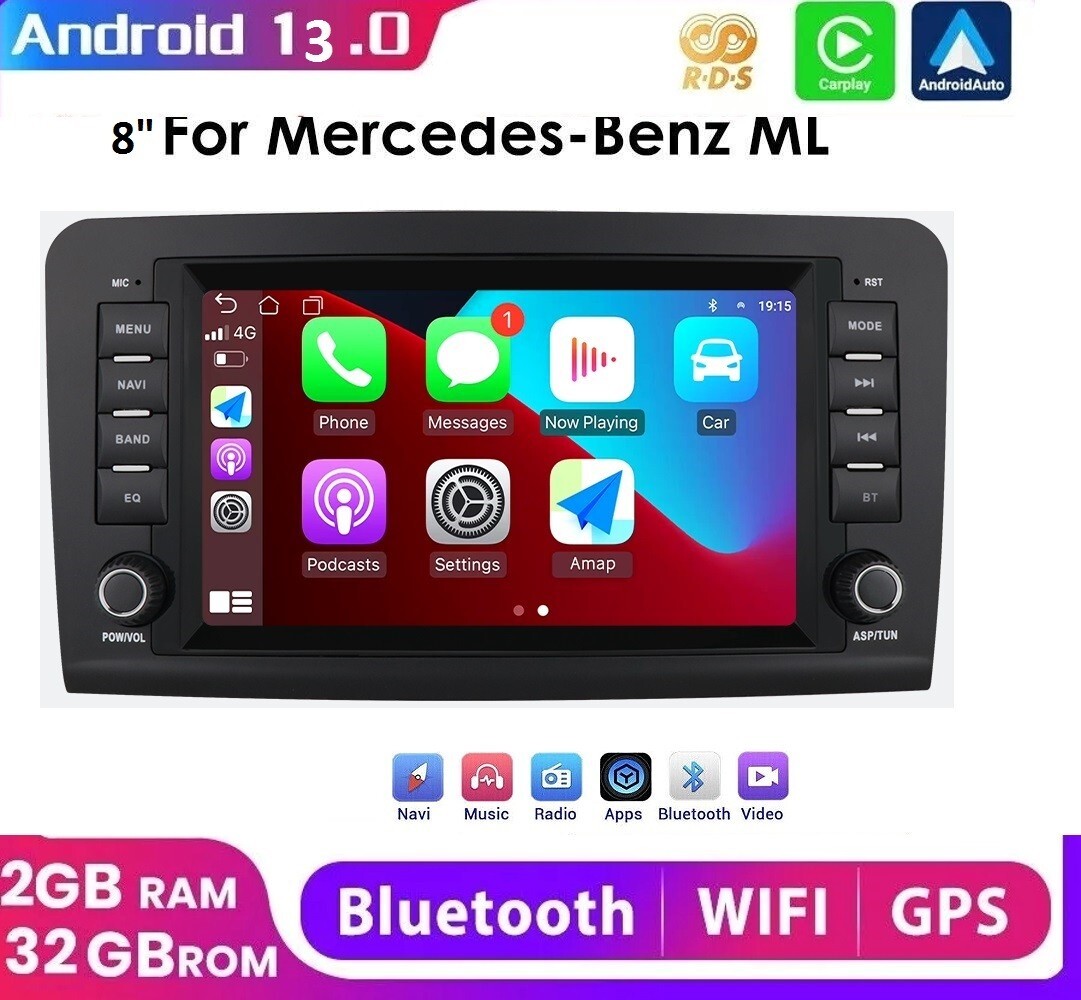 For Mercedes-Benz ML350 W164 GL Class X164 Stereo Radio Android GPS CarPlay 32GB