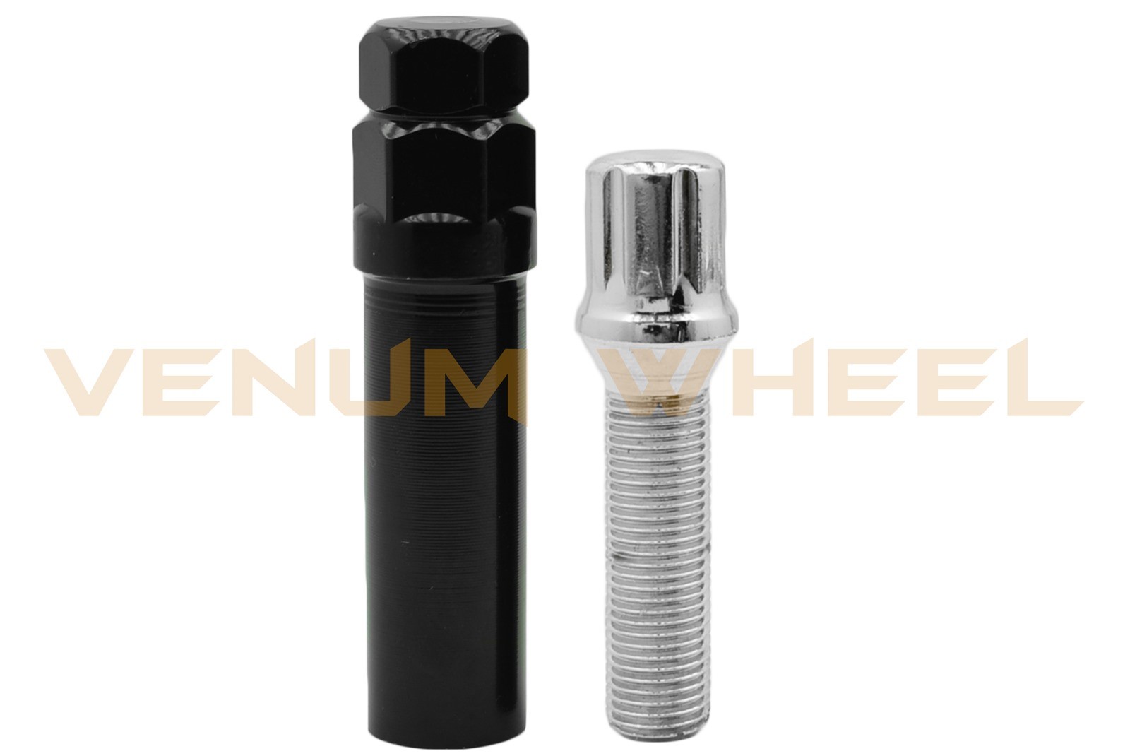(10) 14x1.5 | 55mm Extended Shank | Chrome Spline Tuner Lug Bolt Replacement Kit