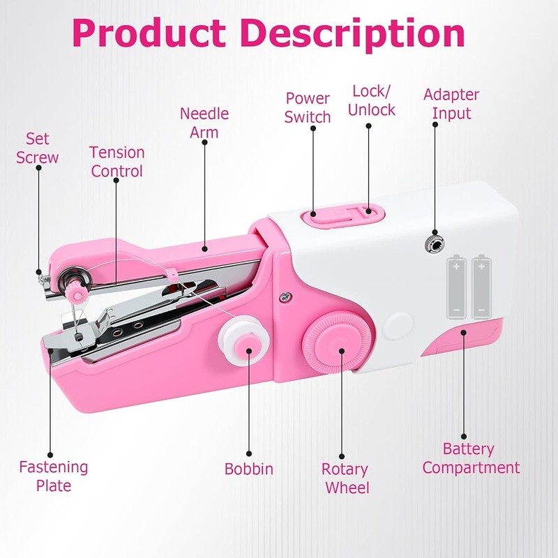Mini Handheld Sewing Machine Portable Electric Quick Repair Kit Beginners New