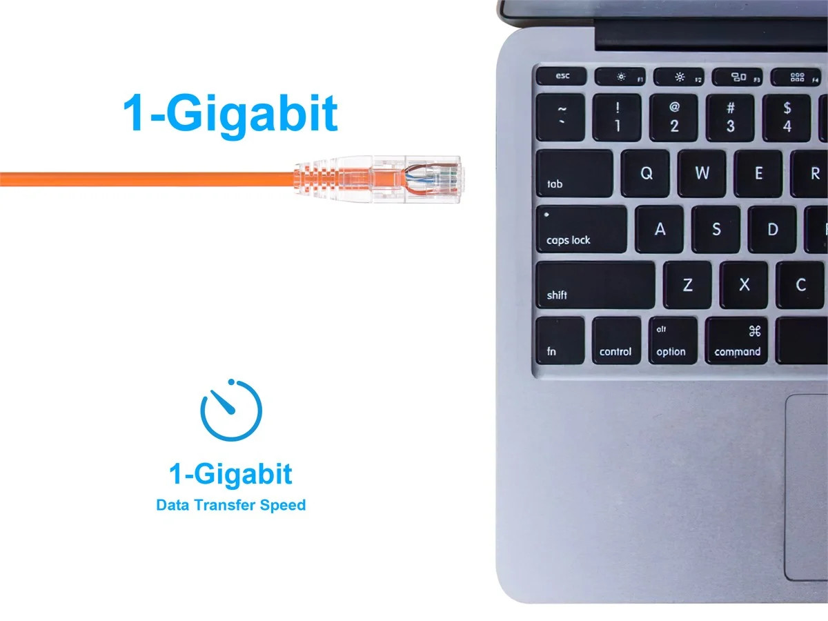 Monoprice Cat6 Ethernet Patch Cable - 3 feet - Orange | Snagless RJ45 Stranded