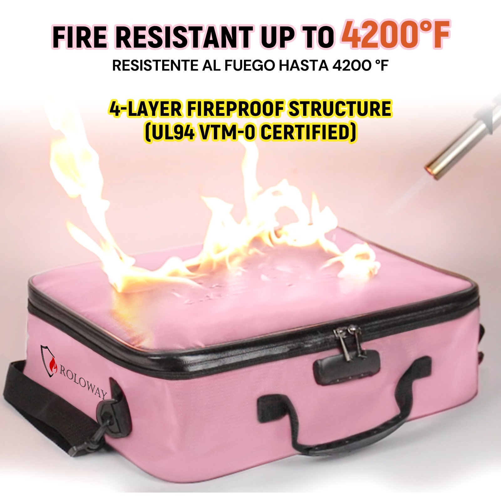 4-Layer Fireproof&Waterproof Document Safe Bag with Lock Muti-color security box