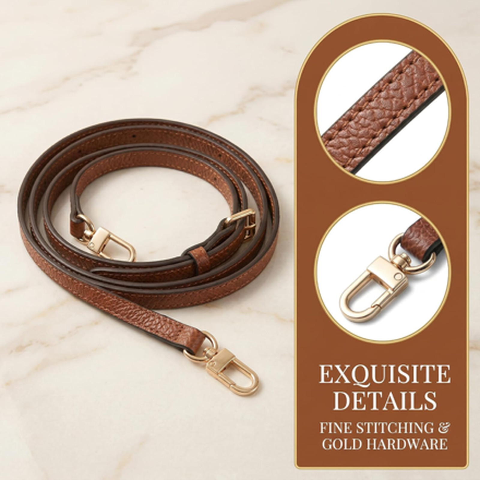 Adjustable Leather Crossbody Strap for Longchamp Mini Bag - Premium Shoulder