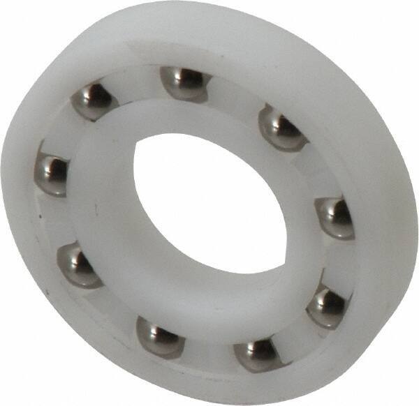 Made in USA 3/4" Bore Diam, 1-5/8" OD, Open Plastic Race Radial Ball Bearing ...