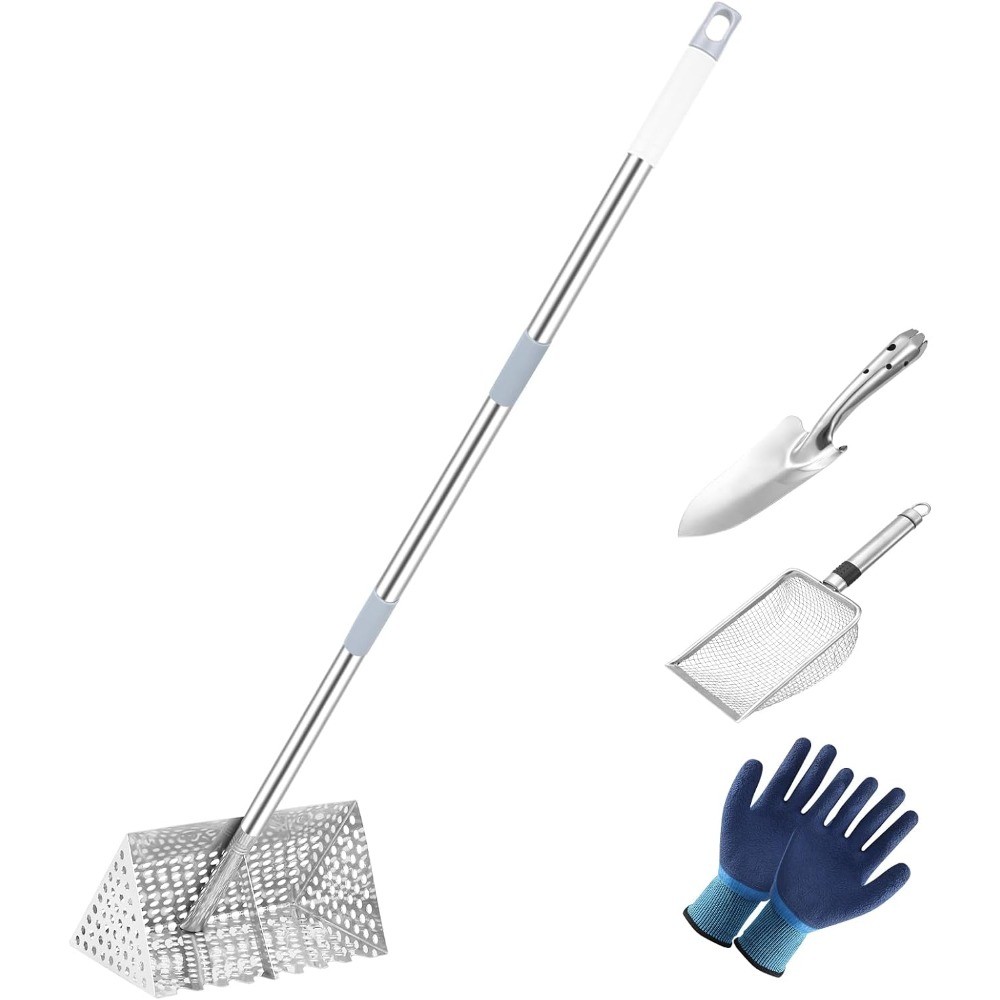 65" Stainless Steel Beach Sand Rake & Sifter Set