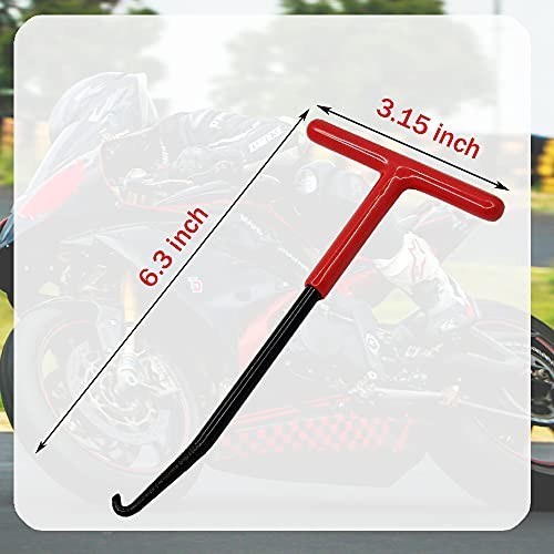 Motorcycle Exhaust Spring Hook, T Shaped Handle Exhaust 2 Pcs -Red & Black)