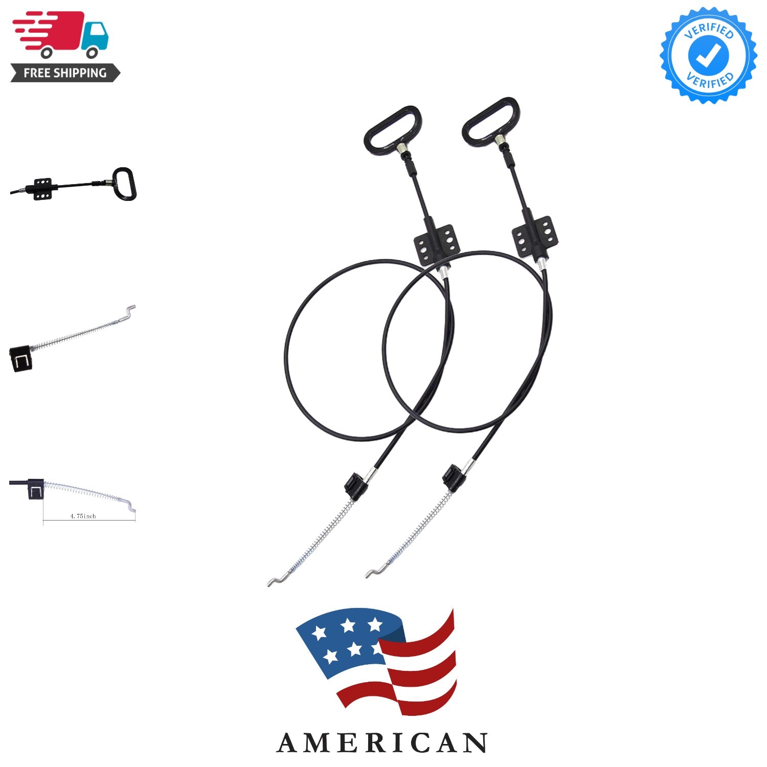 2 Pieces Recliner Release Cable Replacement D-Ring Pull Handle, Exposed Lengt...