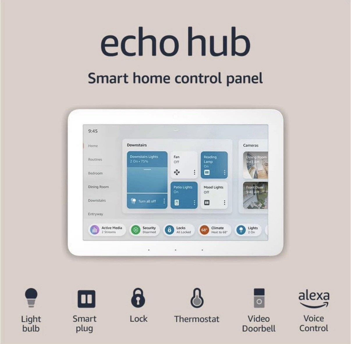 Amazon Echo Hub Smart Home Control Panel Alexa Bluetooth Wi-Fi Thread