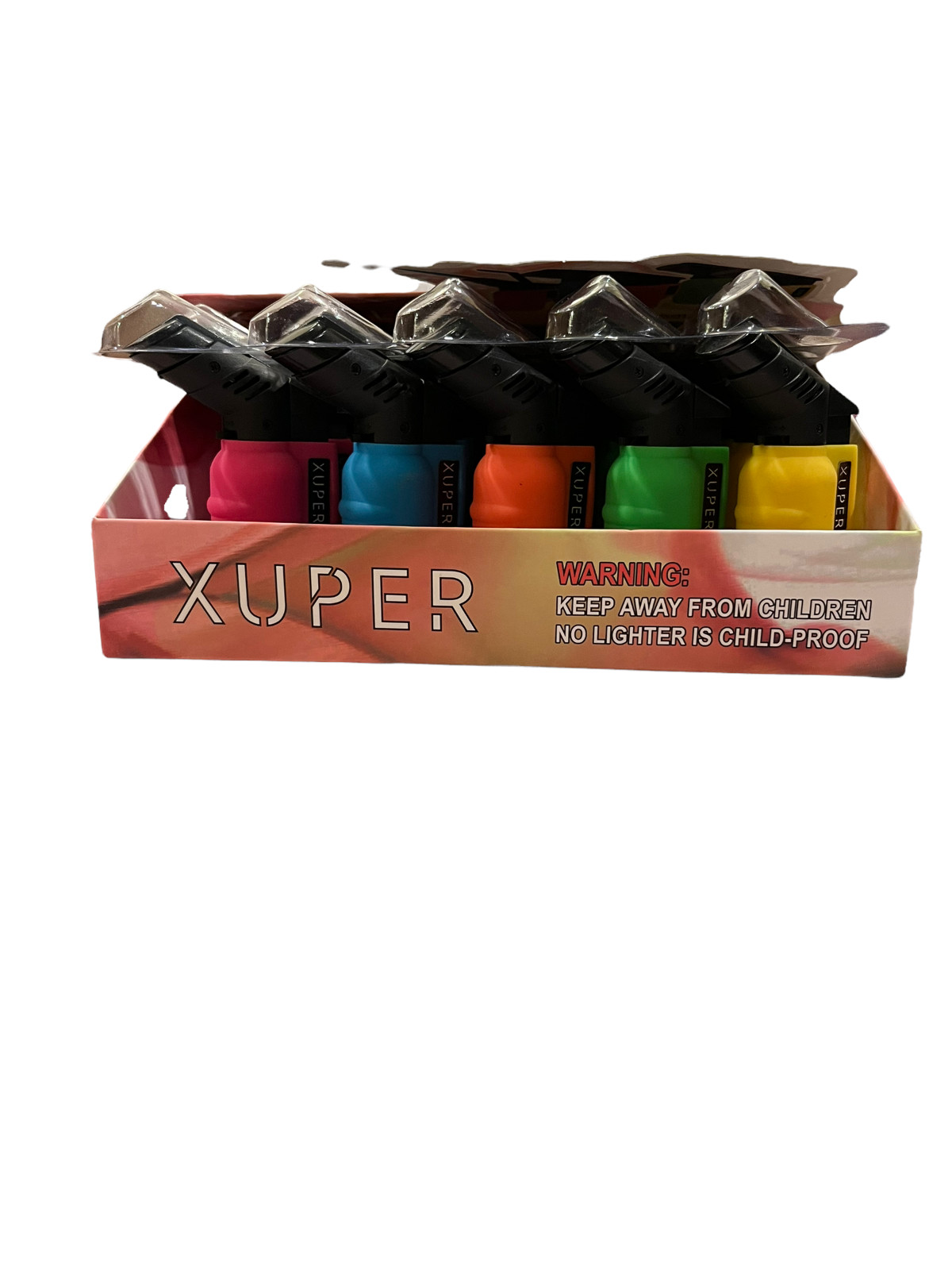 Xuper Neon Torch Lighter Xu-62N Adjustable Flame Refillable  Lot of 4