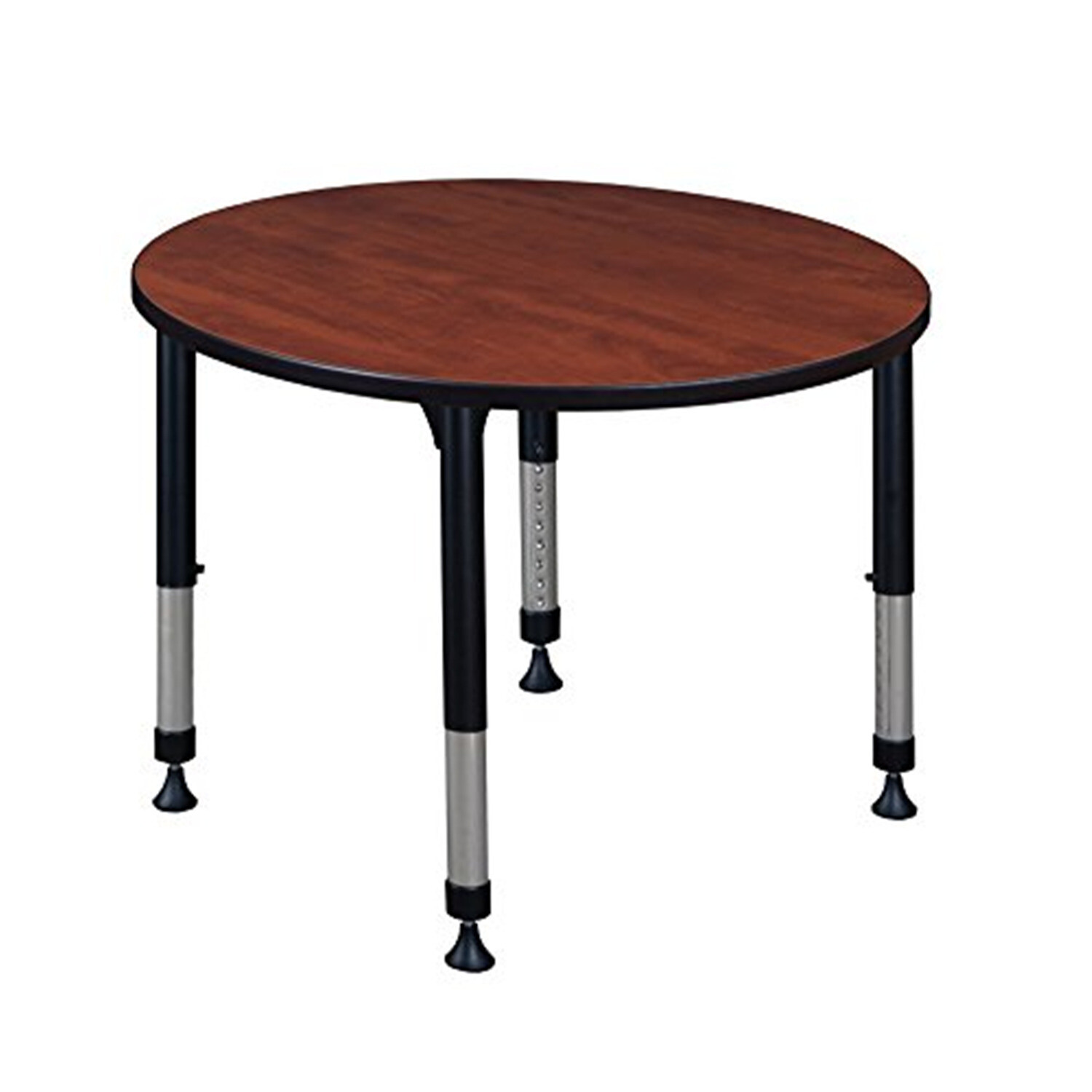 Kee 36" Round Height Adjustable Classroom Table - Cherry