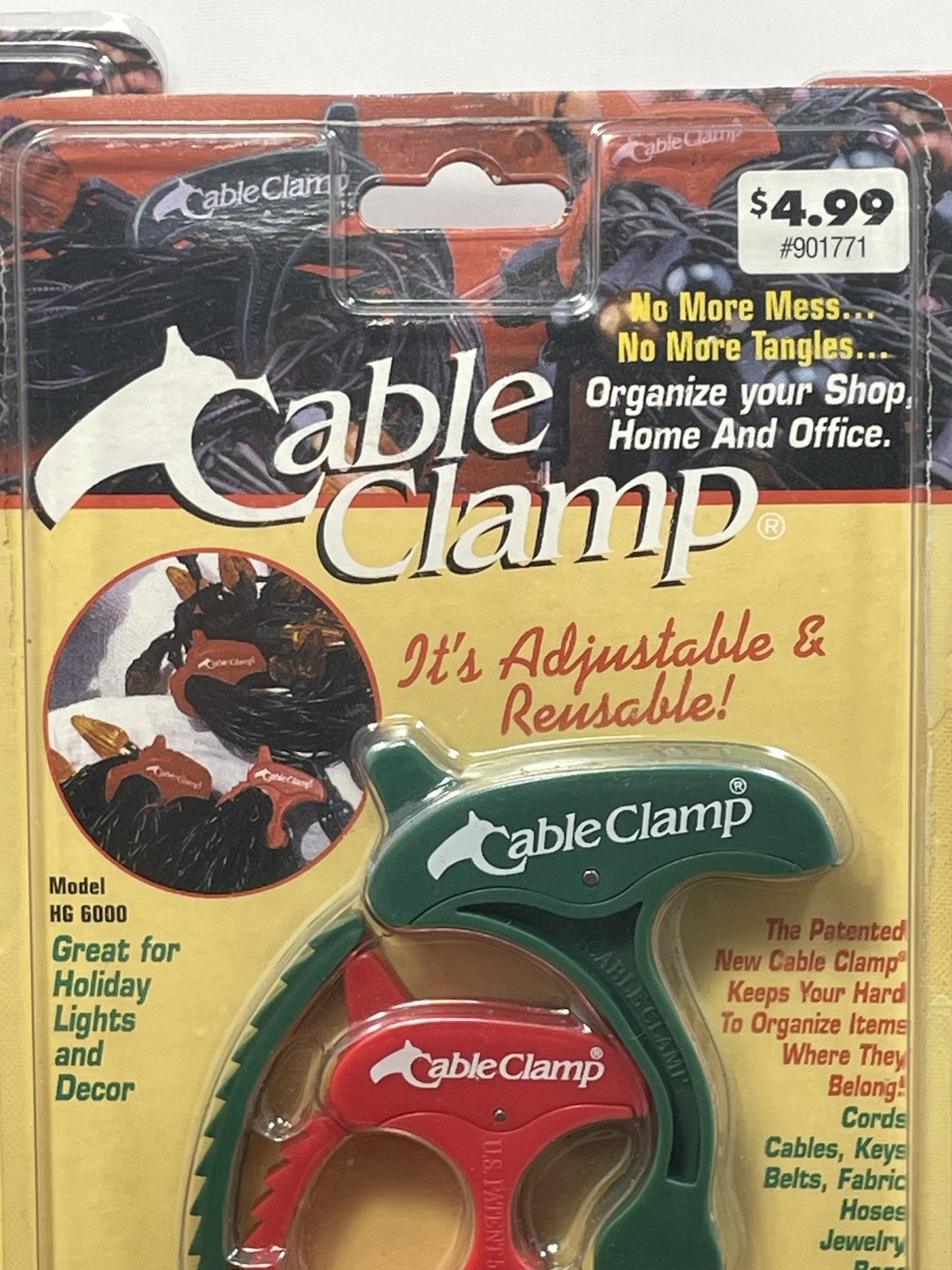 CABLE CLAMP 4 Pack Adjustable Cord Organizer Rugged Reuseable Home Office Tools