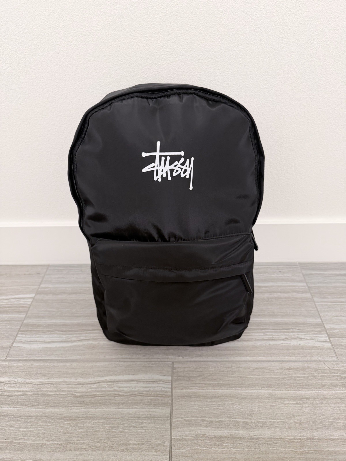 School Backpack Stussy Logo Print Large Capacity