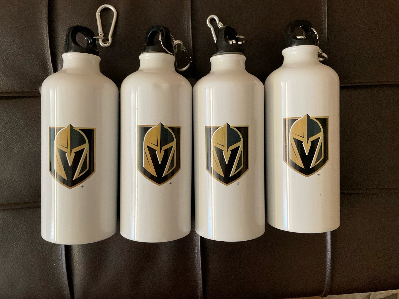 Vegas Golden knights Water bottles 4 Pack VGK Hockey White Metal Bottles New