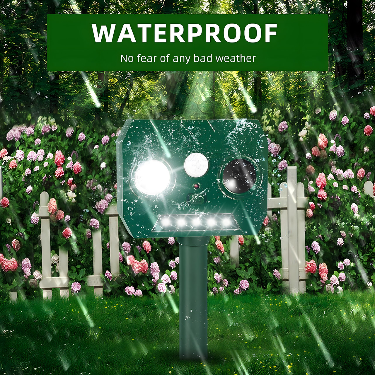 4 pcs Solar-powered mouse repeller (Large size, left flashing)