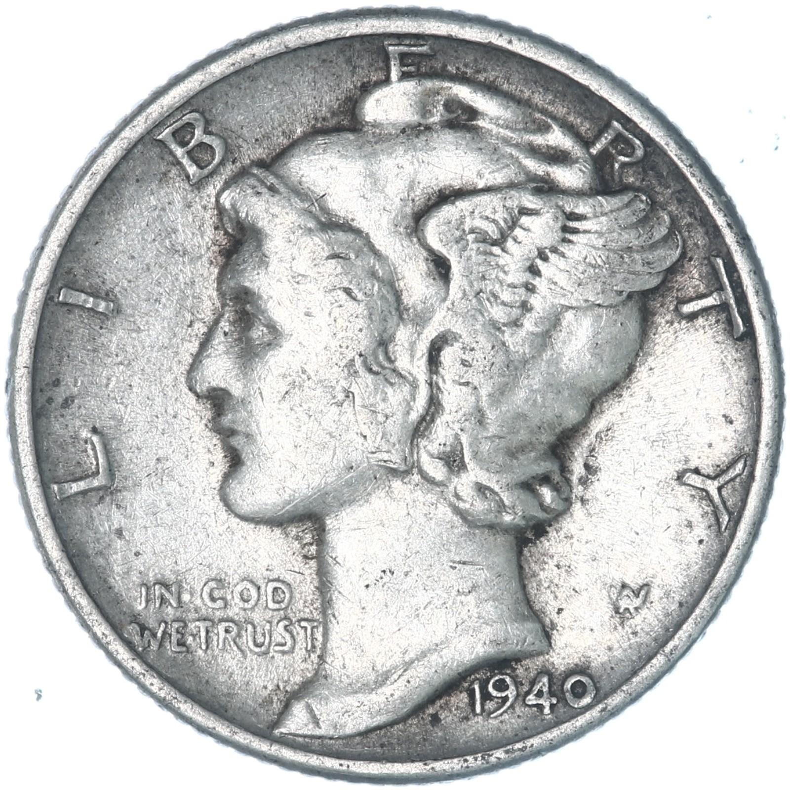 1940 (P) Mercury Dime 90% Silver Extra Fine XF