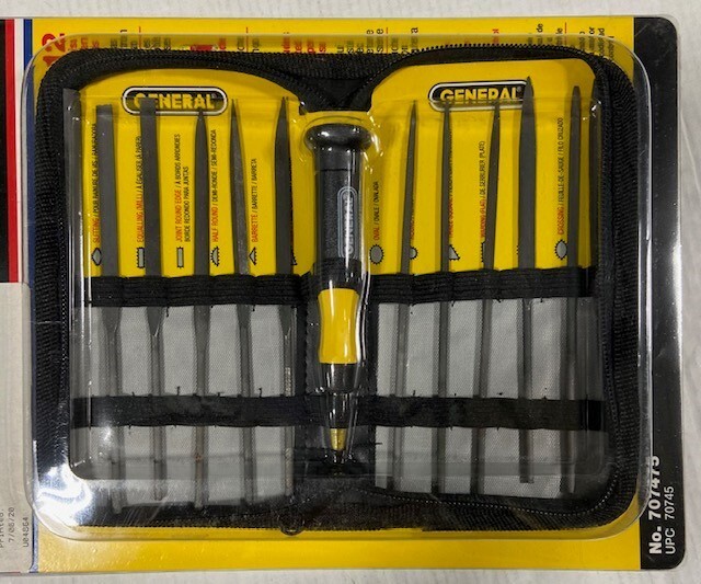 General Tools 707475 Swiss Pattern Needle File Set, 12-Pc, Black, Set of 12-New