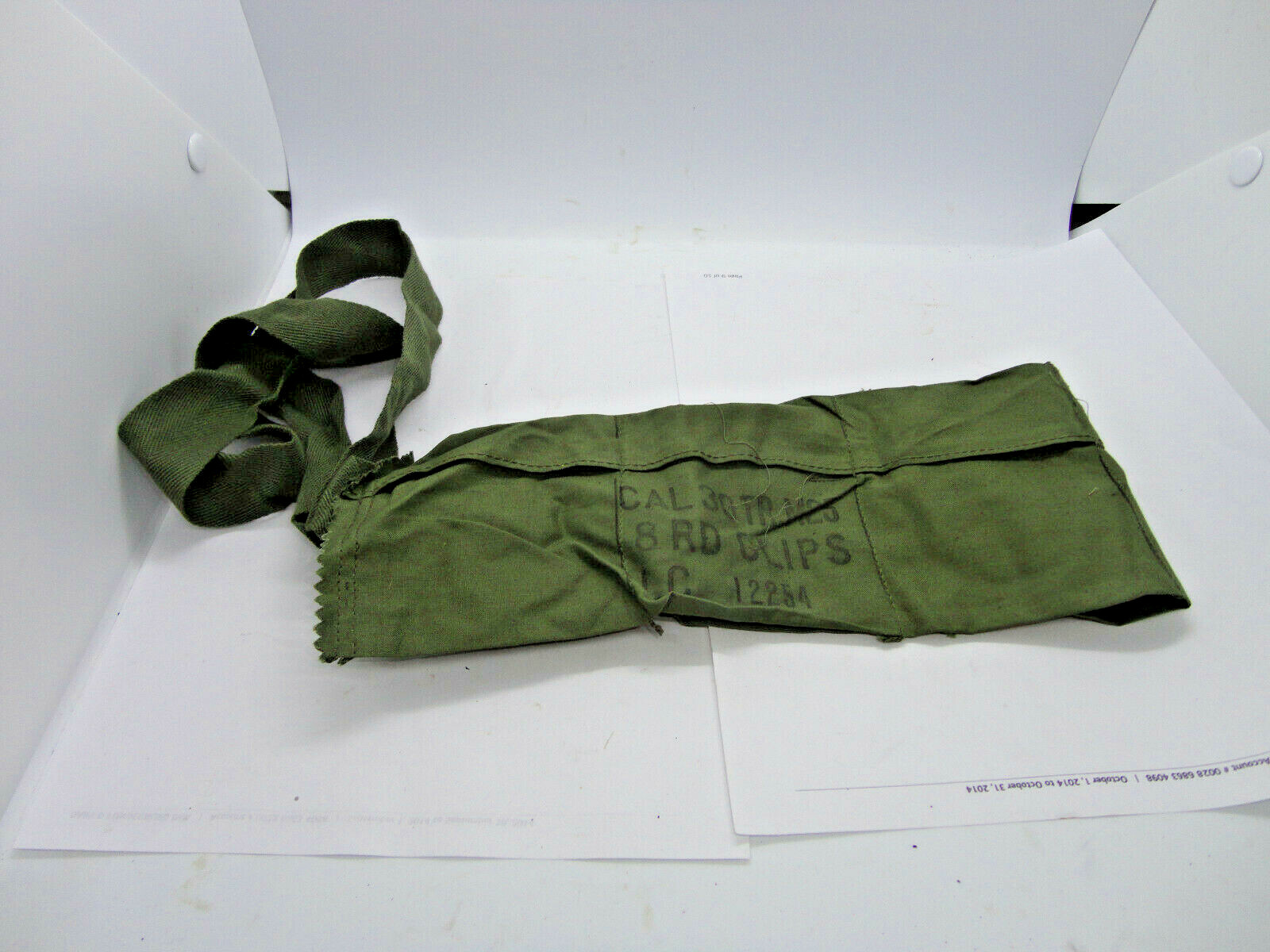 30-06 Bandolier, 6 pocket for 48 rounds on clips, marked