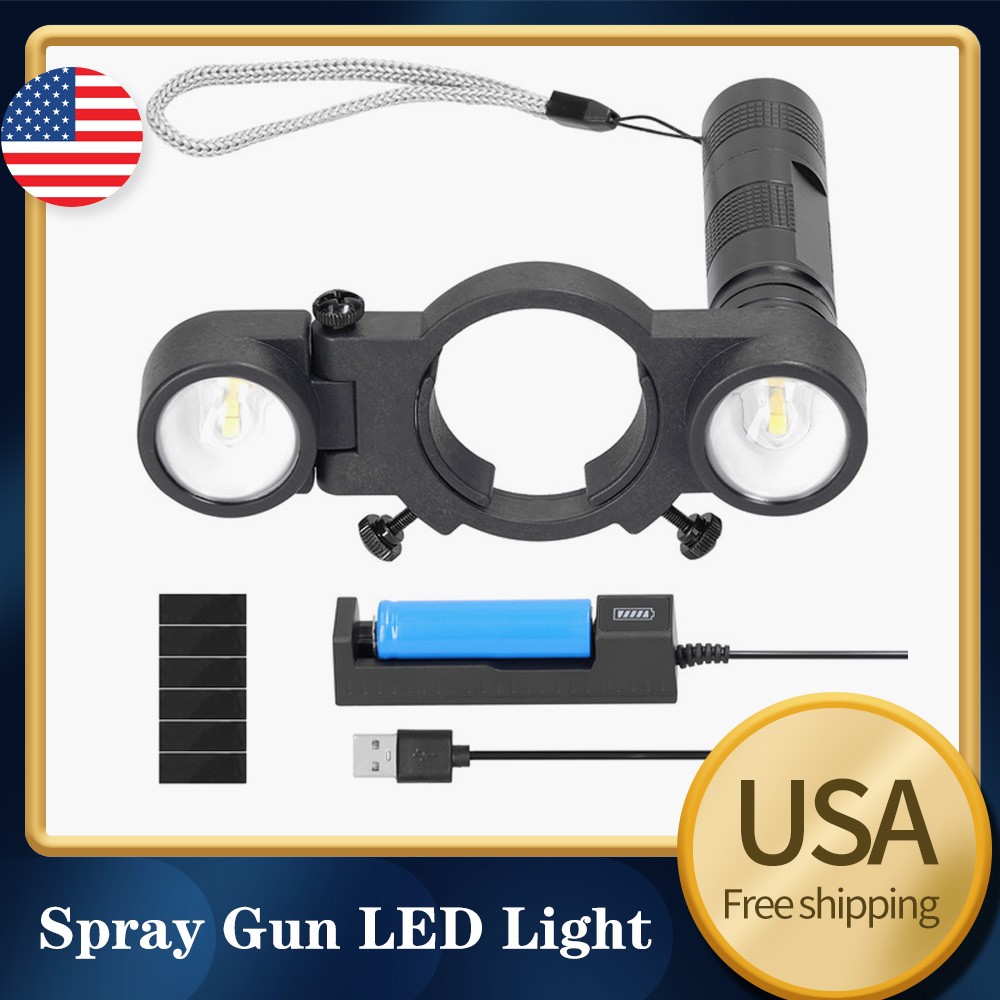 Spray Gun Adjustable LED Light Fits for All Spray Guns Night Painting Work New