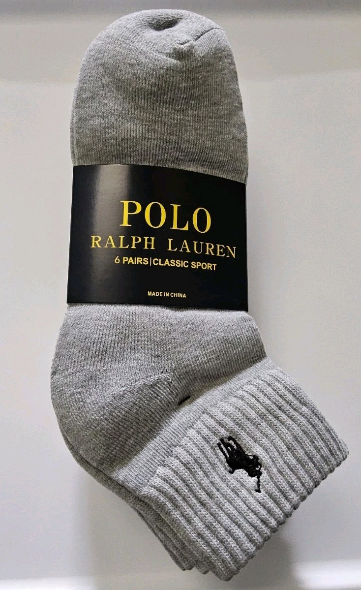 Polo Ralph Lauren Men's 6pk Quarter Socks Size 10-13