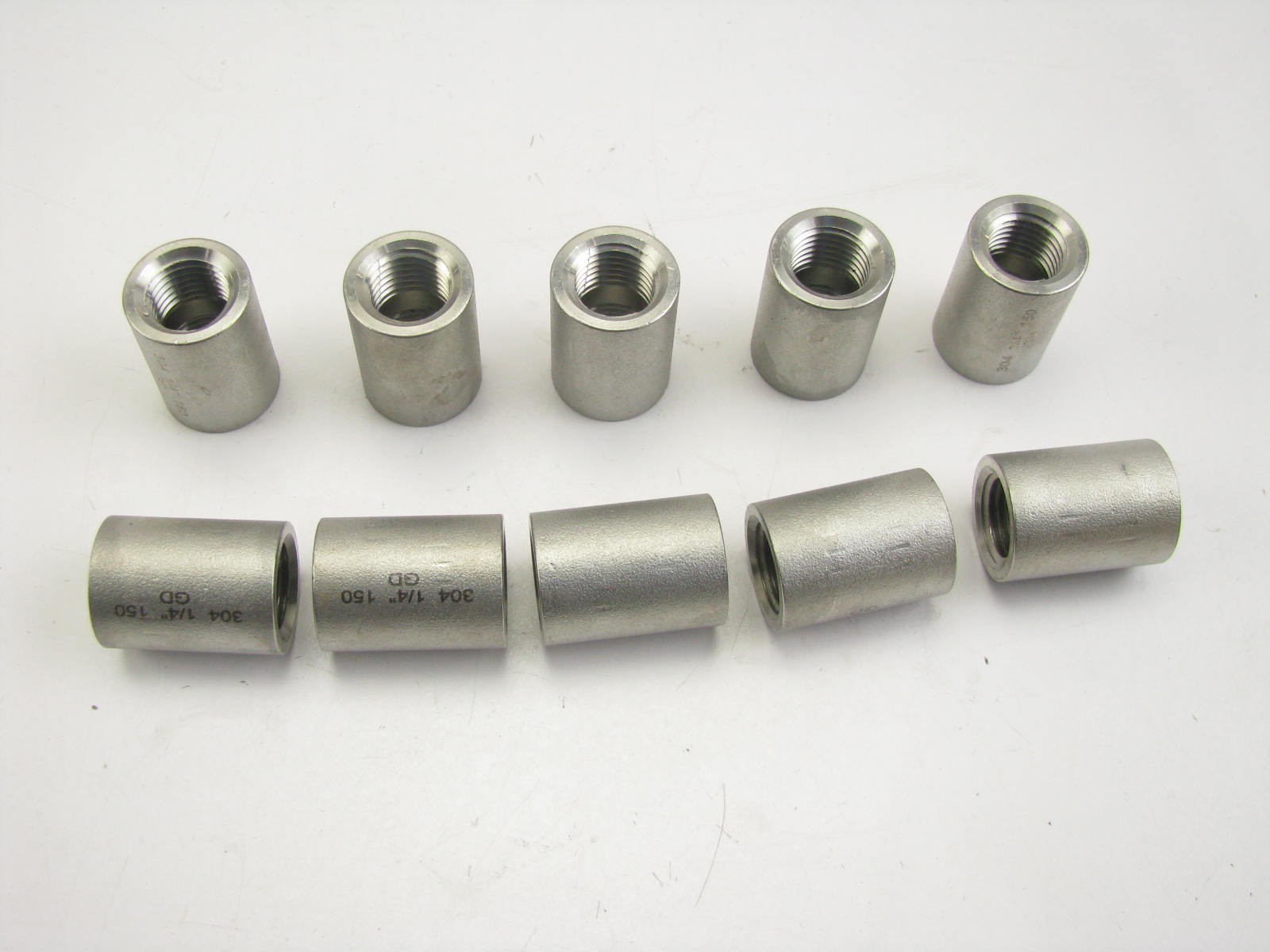 (10) UNBOXED Coupling, 304 Stainless Steel, 1/4" Female NPT X 1/4" Female NPT