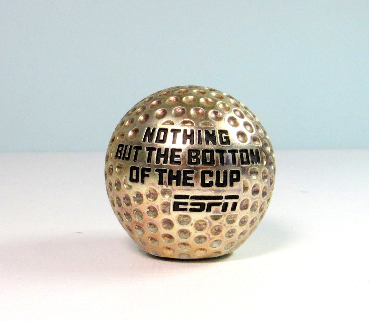 ESPN GOLF  "NOTHING BUT THE BOTTOM OF THE CUP" HEAVY METAL CARD HOLDER