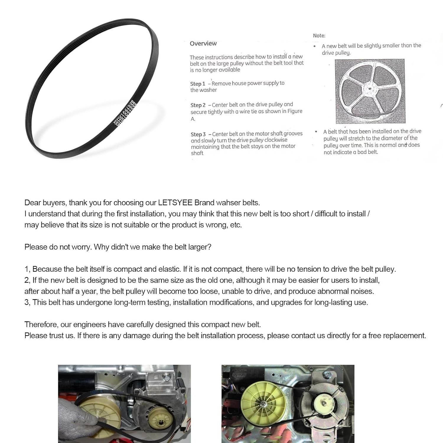 OEM Washer Drive Belt for GE & Hotpoint - Direct Replacement