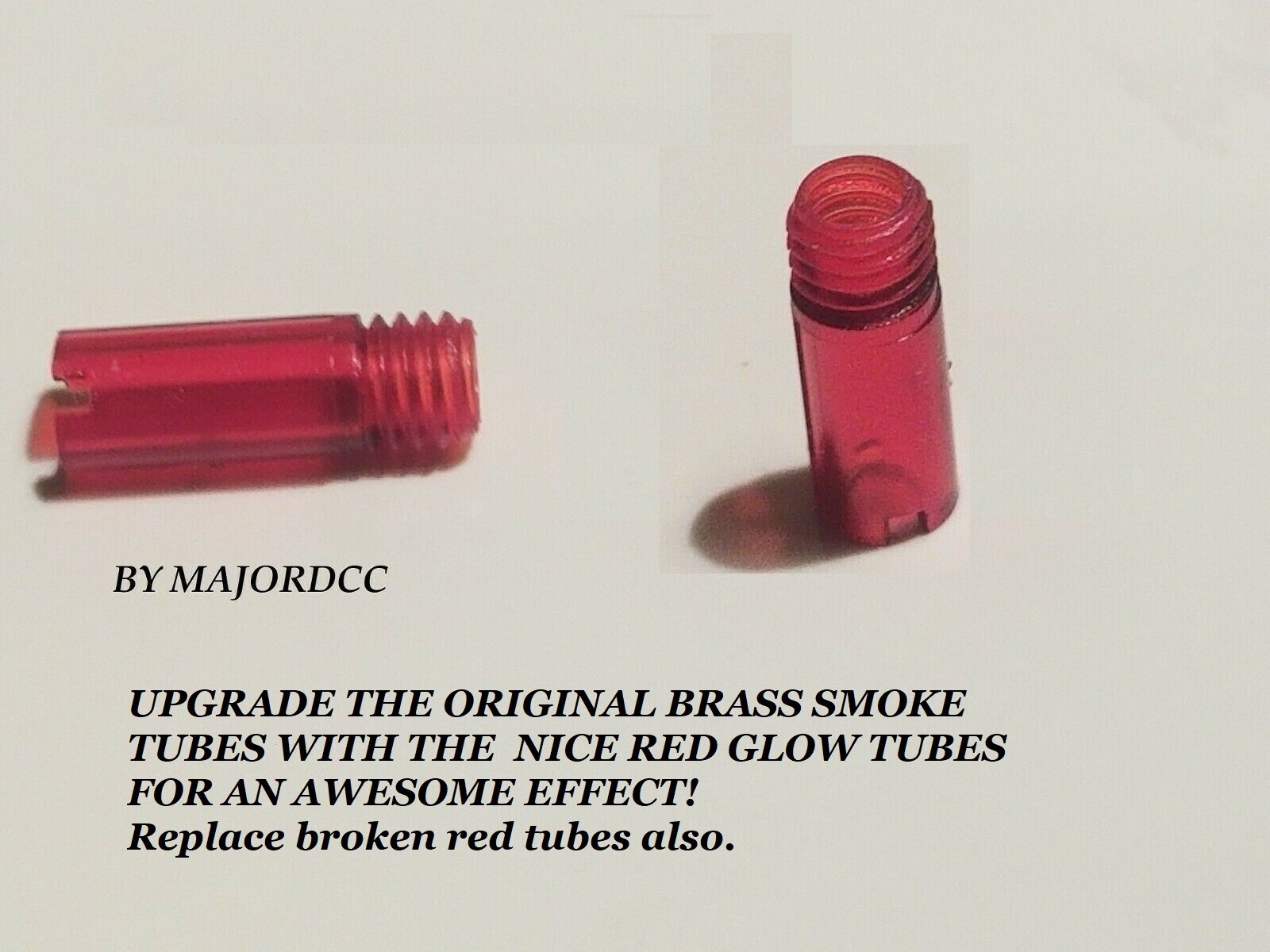 1 SET OF 2 AMERICAN FLYER RED SMOKETUBE PA12A190 TO REPLACE /UPGRADE STEAMERS