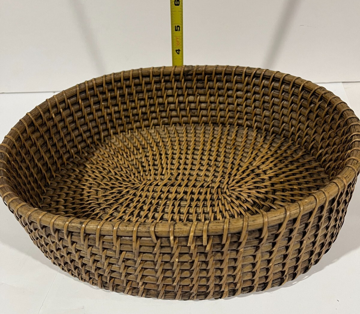 Basket Wicker Rattan Bamboo Woven Tray Vintage Decor