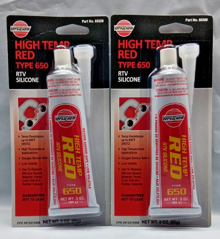 VersaChem High Temperature RED RTV Silicone Gasket Maker 65309 USA Pack of 2