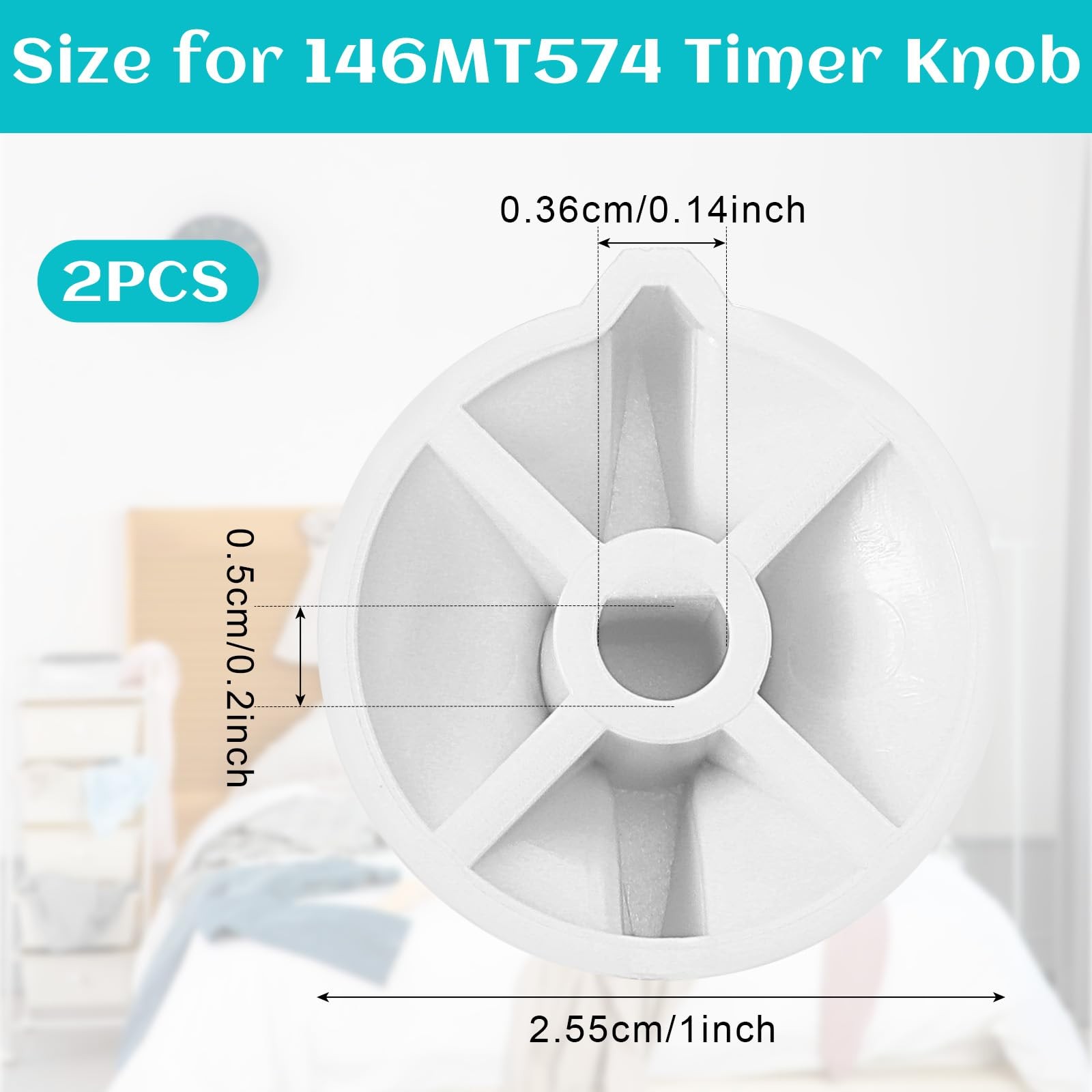 2 Pack Timer Switch Knob Replacement for Intermatic - 146MT574, White