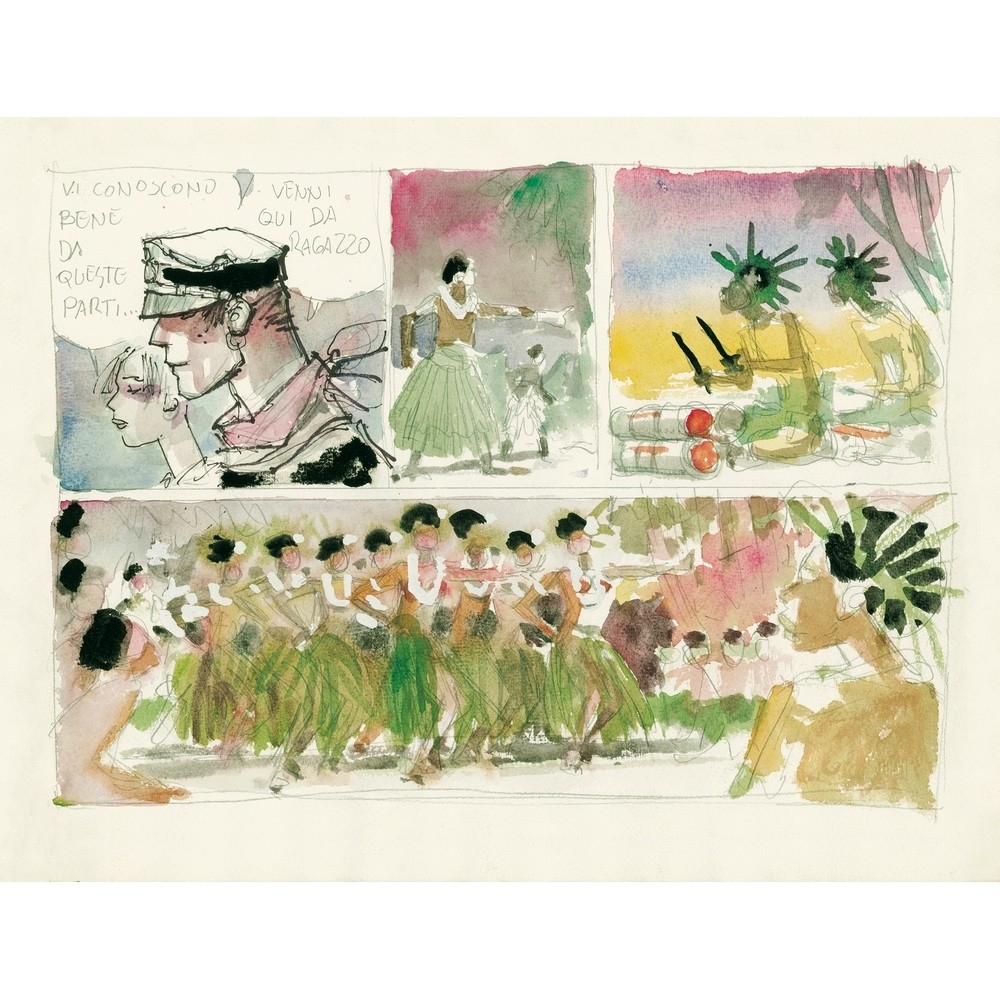 Corto Maltese Postcard, Life in the Pacific (17.5x12.5cm)