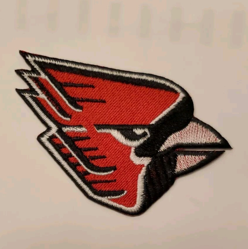 Ball State Cardinals Patch. Embroidered. Iron On Backing 3"x2"