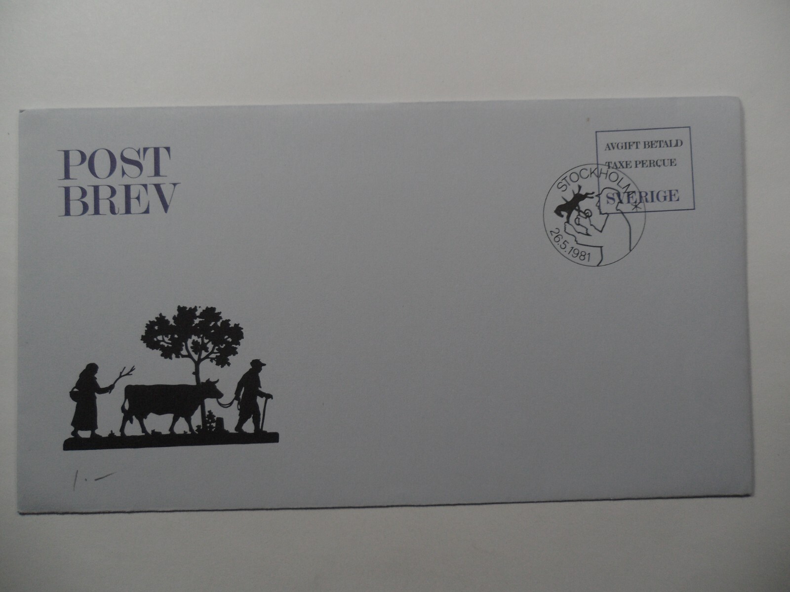 STAMPMART : SWEDEN STOCKHOLM 1981 CANCEL POST BREV TAXE PERCUE POSTAL LETTER