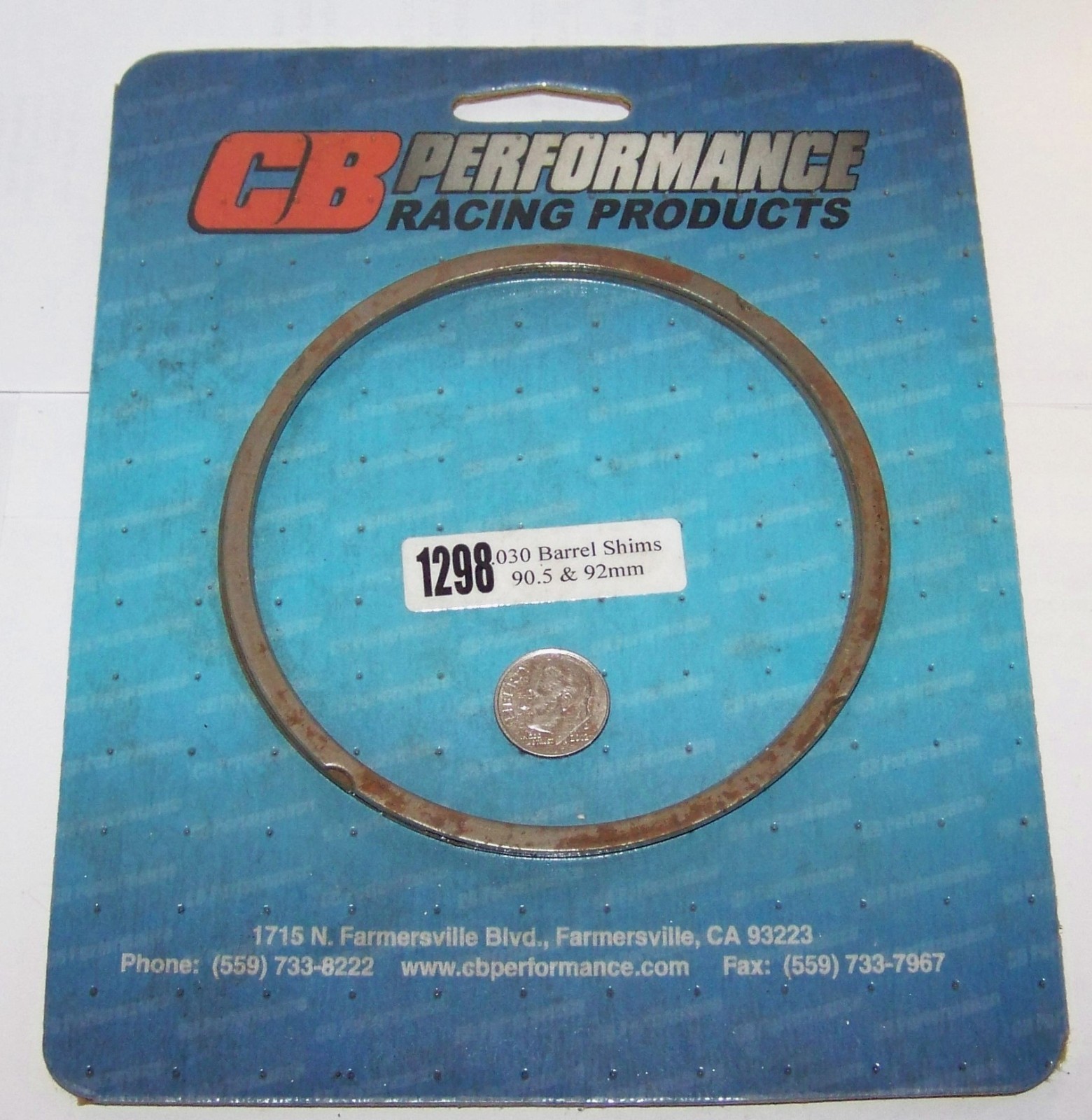 CB PERFOMANCE RACING NOS 1298 (4) SET STL CYLINDER BARREL SHIMS 90.5/92 MM .030"