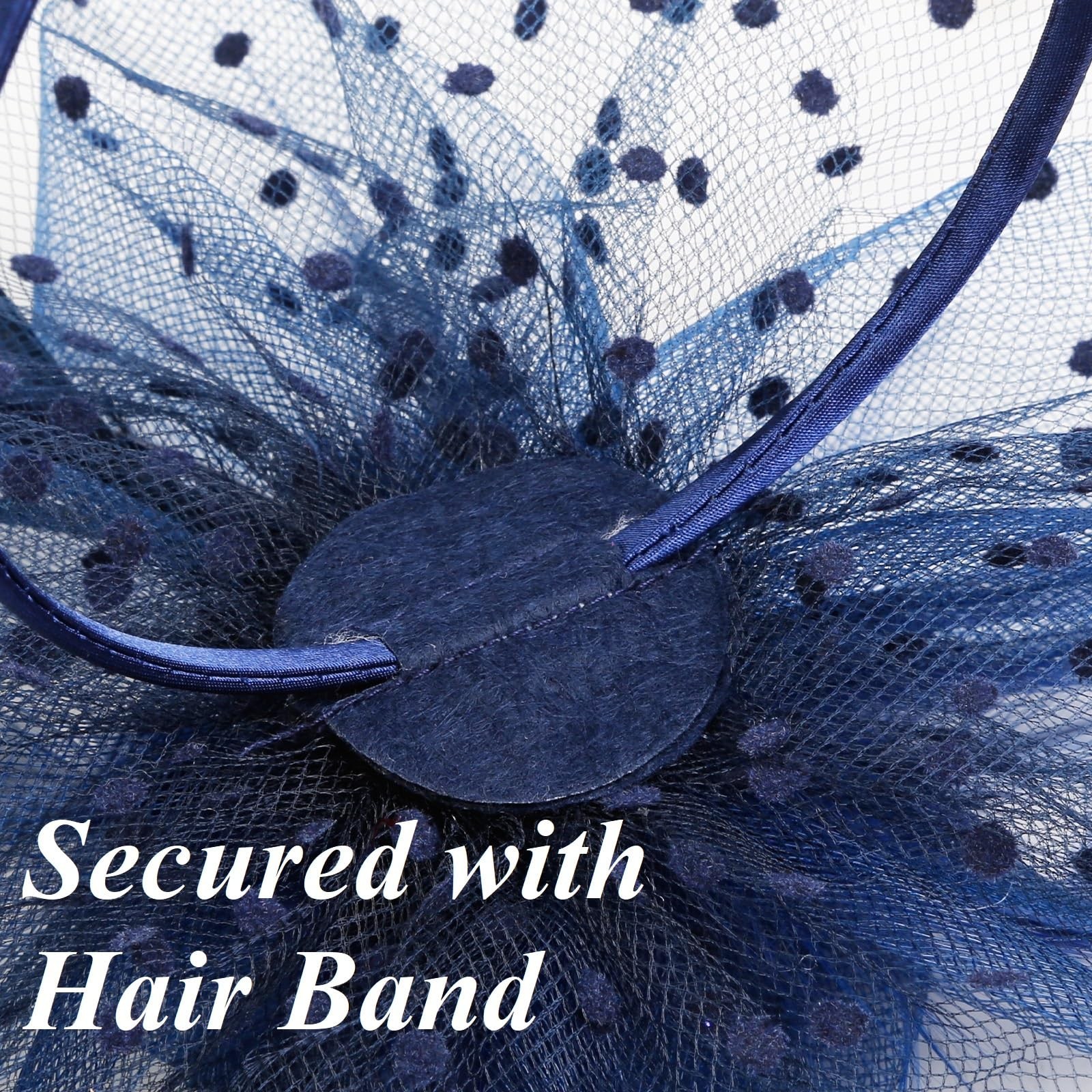 Kentucky Derby Fascinators for Women - Tea Party Hats with Clip Navy