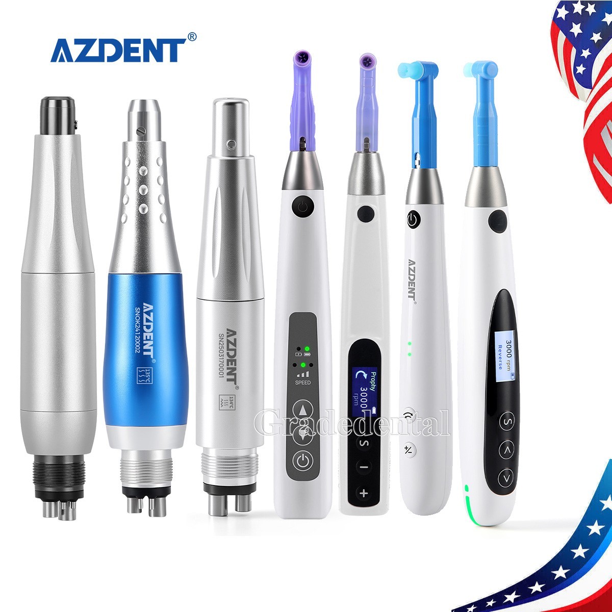 AZDENT Dental Wireless Hygiene Prophy Handpiece/Hygiene Prophy 4:1 Air Motor 4H