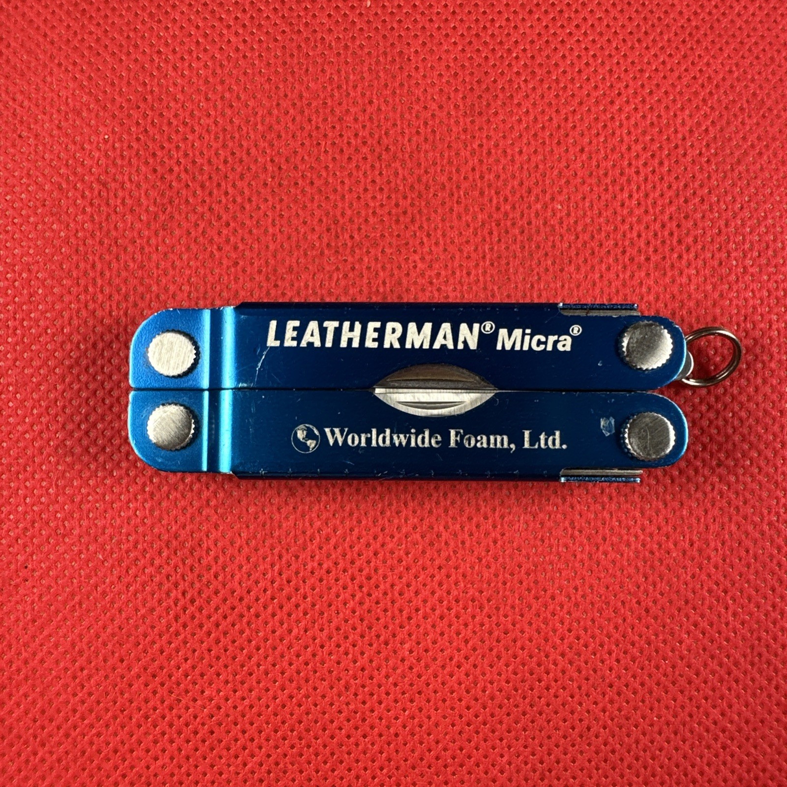 04/13 Blue Leatherman Micra Multi-Tool, scissor, knife, tweezer, screwdriver EDC