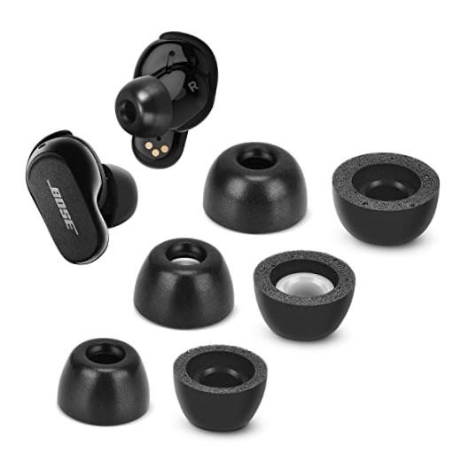 Memory Foam Tips for Bose QuietComfort Earbuds II & Ultra Earbuds, No Silicone