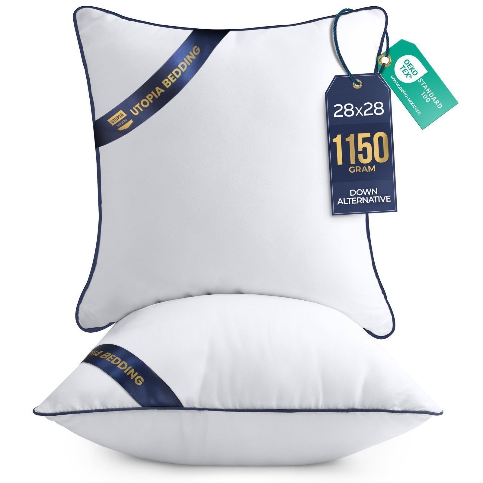 Utopia Bedding Throw Pillow Inserts (Pack of 2, White), 28 x 28 Inches...