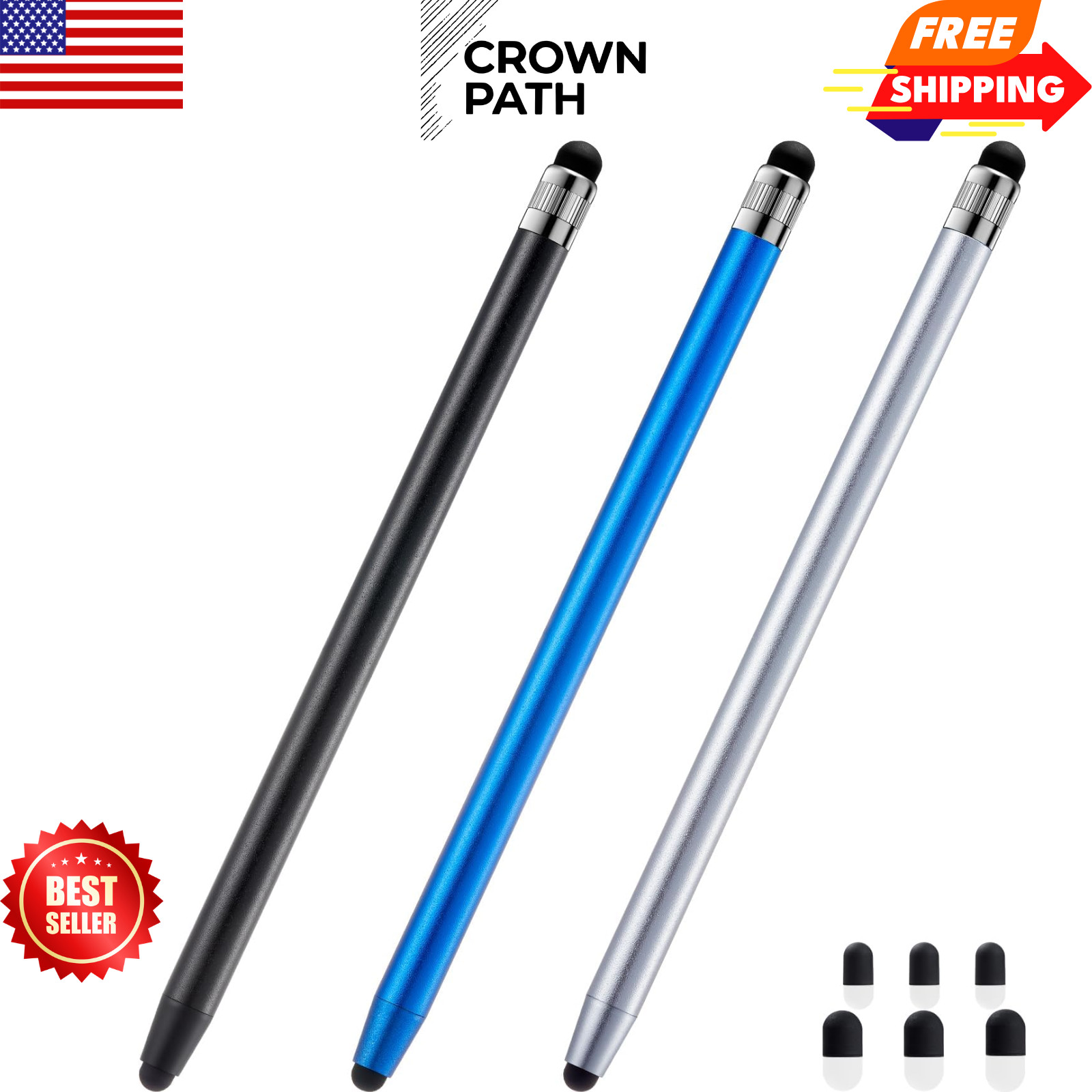 3PCS Stylus Pen Touch Screen Rubber Tip Styluses For iPad Tablet Android Phone