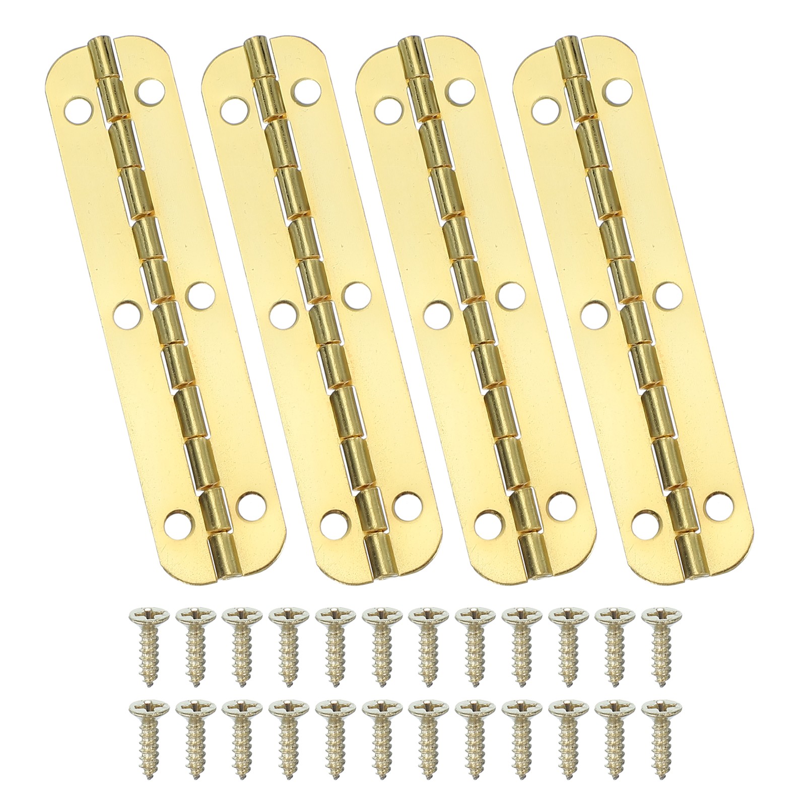 180-Degree Small Piano Hinge with Screw for Jewellery(Yellow, Pack of 4)