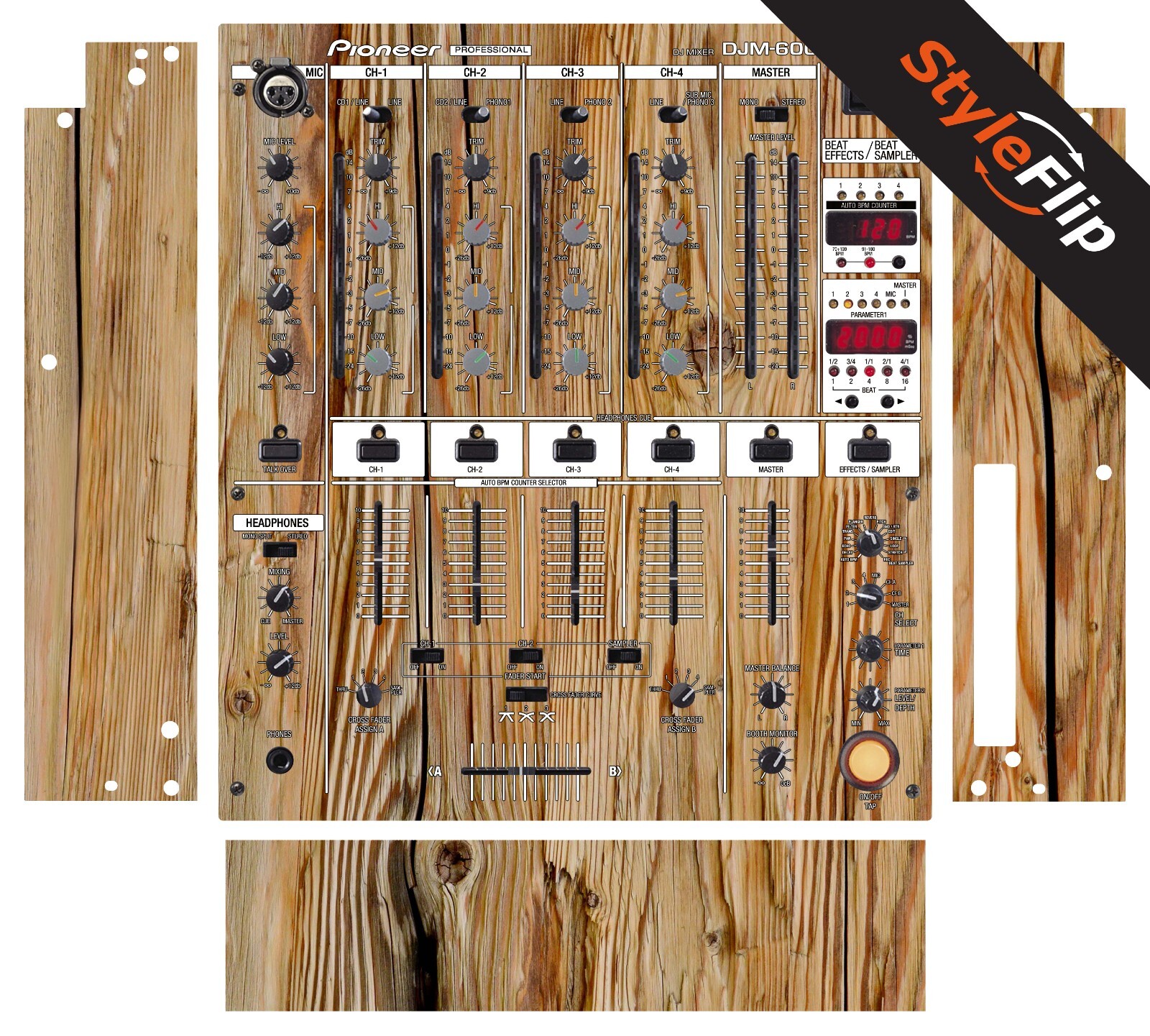Pioneer DJM-600 Skin | Wood #4 | Protective Decal | StyleFlip Skins