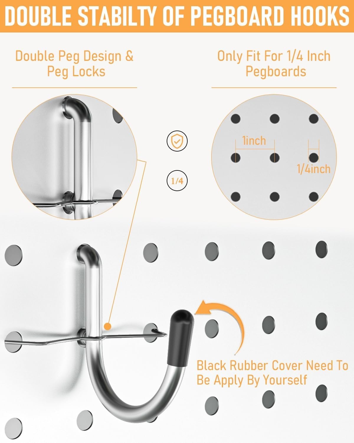206-Piece Heavy-Duty Chrome Pegboard Hooks Set for Efficient Tool Organization