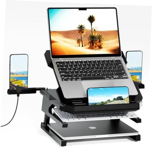 Laptop Stand for Desk, Phone Stand, Extended Laptops Riser, Elevator, Upgraded