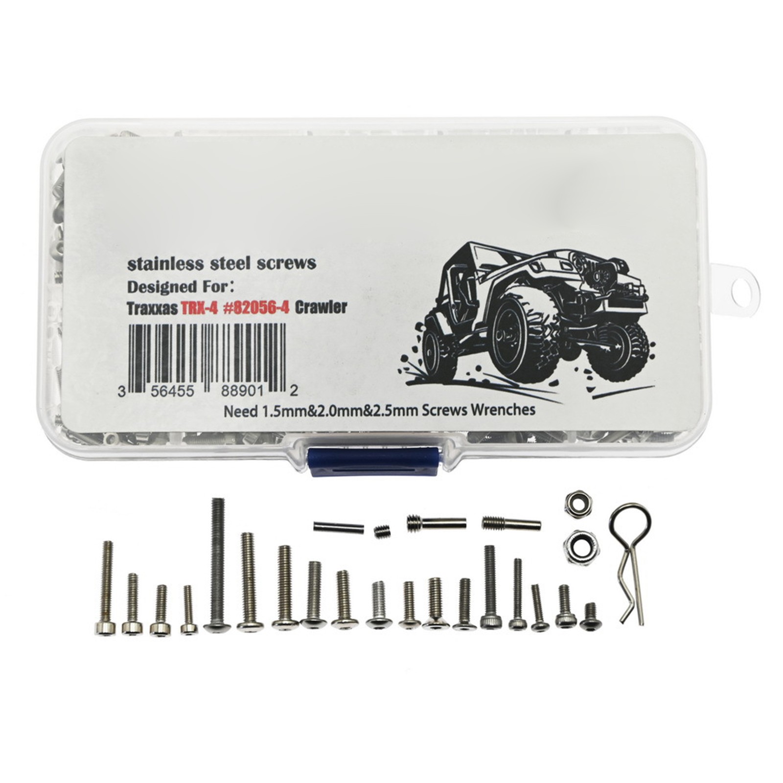 387 PCS/set New Stainless Steel Screw For 1/10 RC Car Traxxas TRX-4 Crawler