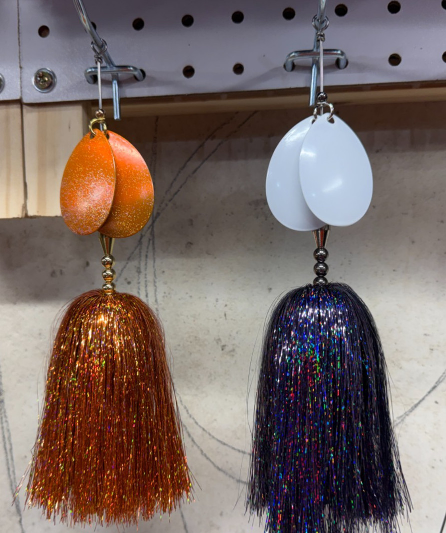 2 Musky Bucktail Lures. 8.5" Long. Brand New. Mustad Hooks. Free Shipping.