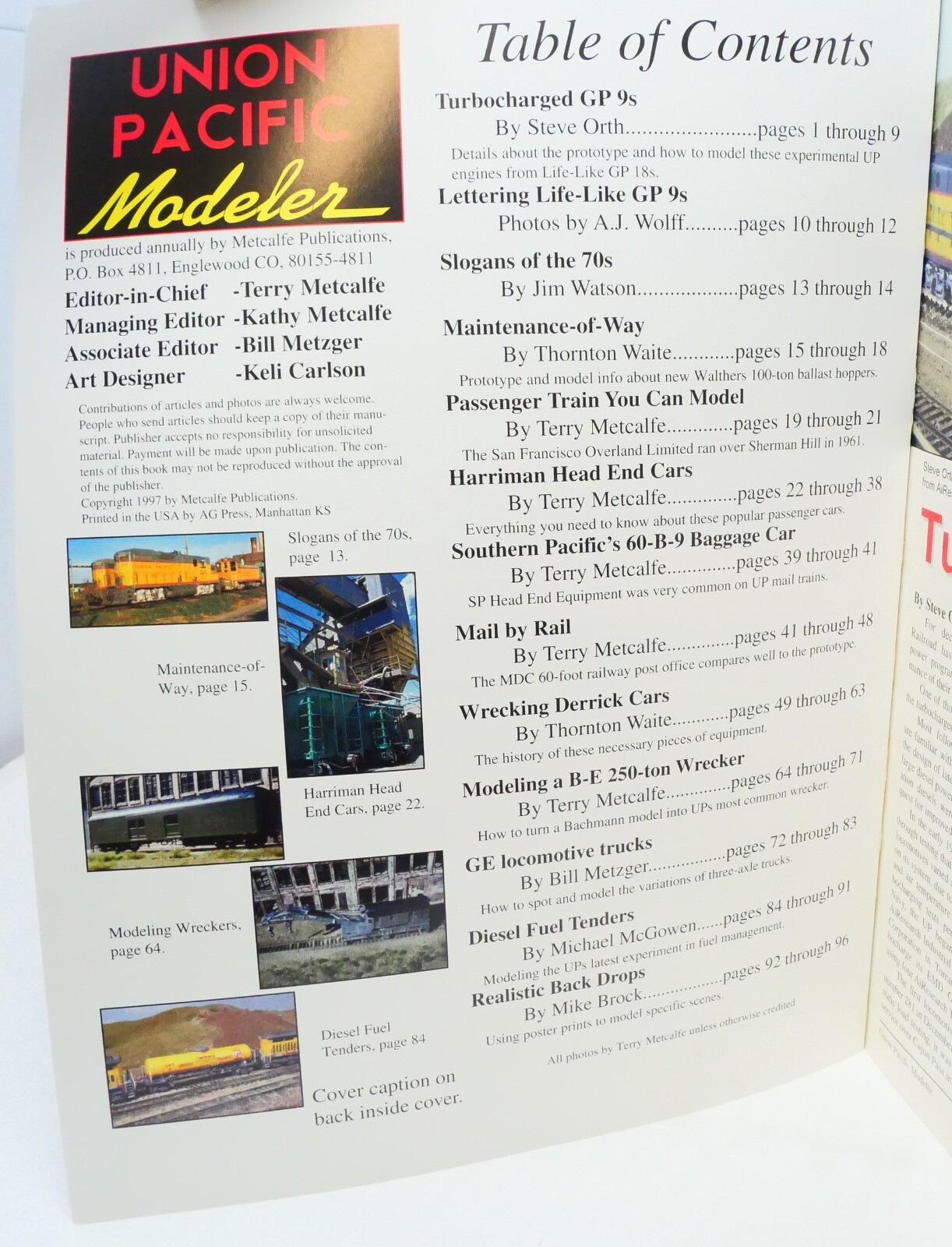 Union Pacific Railroad Modeler Volume 1, 2, 3, & 4, Terry Metcalfe