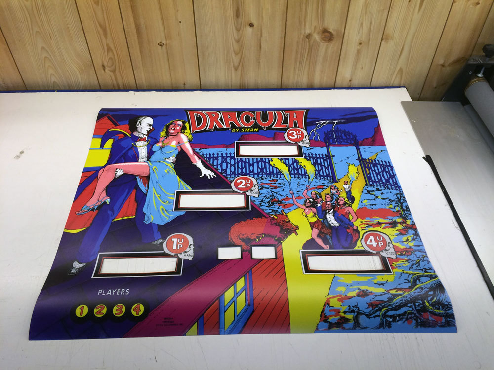 STERN Dracula Pinball Machine Backglass Replacement Translite 5 Layer Hidden TXT