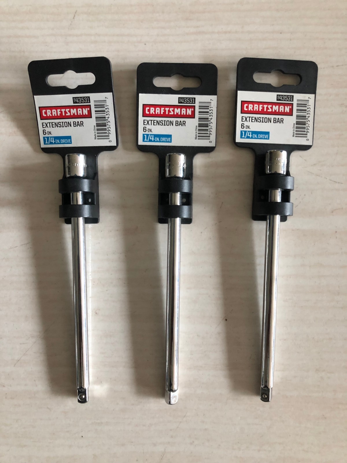 Craftsman 1/4 Inch Drive Socket Extension Bars 6 Inch New 43531 SET OF 3